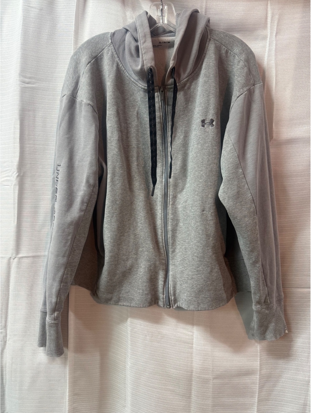 Under Armour WoMen's Gray Full Zip Hoodie Sweatshirt XL Loose Fit